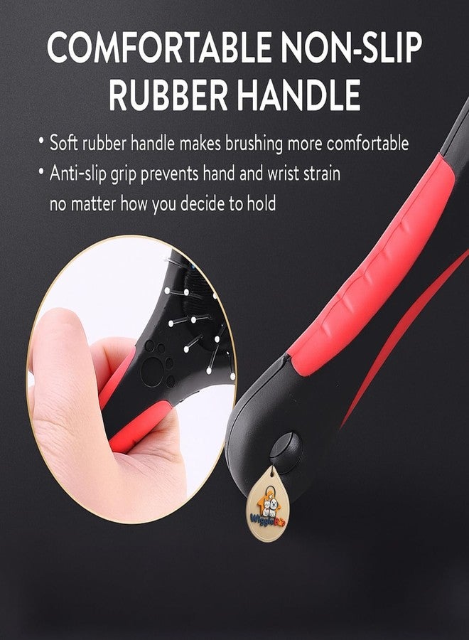 WiggleBoo 21cm Dual Side Pet Grooming Bathing Brush for Dogs & Cats - Steel Pin & Soft Bristle - Heavy Duty Plastic Handle - Deshedding, Detangling & Cleaning - Ideal for Short & Long Hair Pets (Type 2) - Image 2